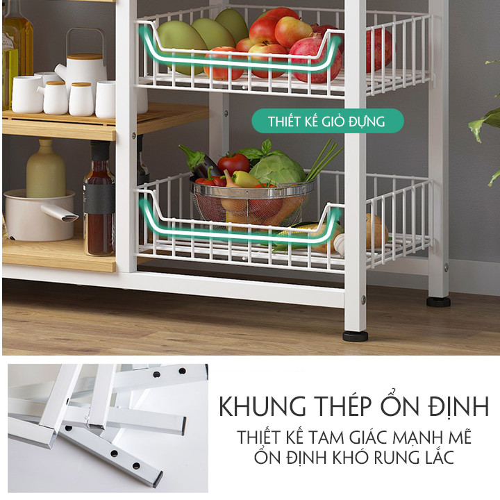 Kệ để đồ nhà bếp - Kệ lò vi sóng - Kệ bếp - Giá để đồ đa năng - giao màu ngẫu nhiên