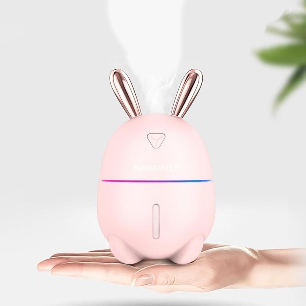 USB Humidifier 300ml Mini Portable Humidifier with 7-Color LED Night Light Auto-Off Ultra-Quiet for Bedroom Baby Child