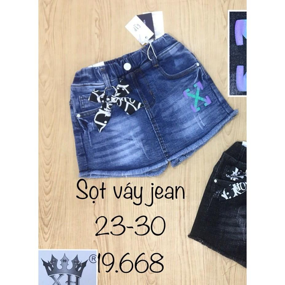 Quần sort bé gái giả váy jean cao cấp lưng thun dễ mặc