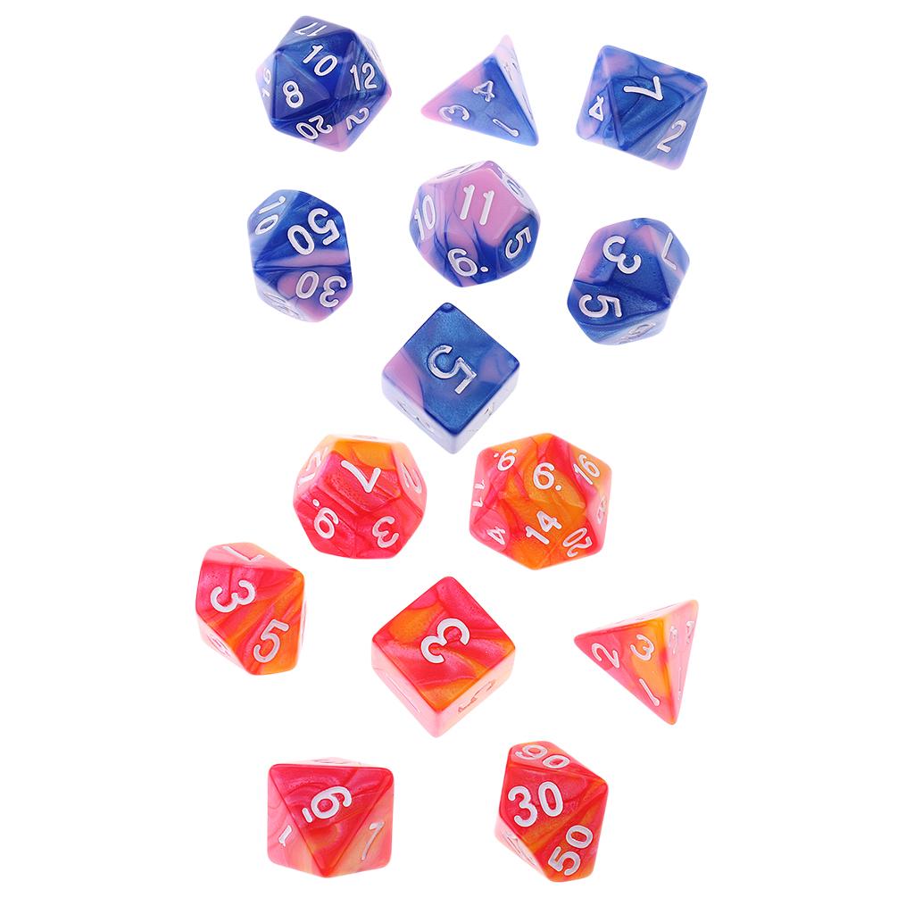 14 PCS Đa Diện Xúc Xắc D3 D4 D6 D8 D10 D12 D20 Chết cho GAME NHẬP VAI DND Bàn Chơi Game