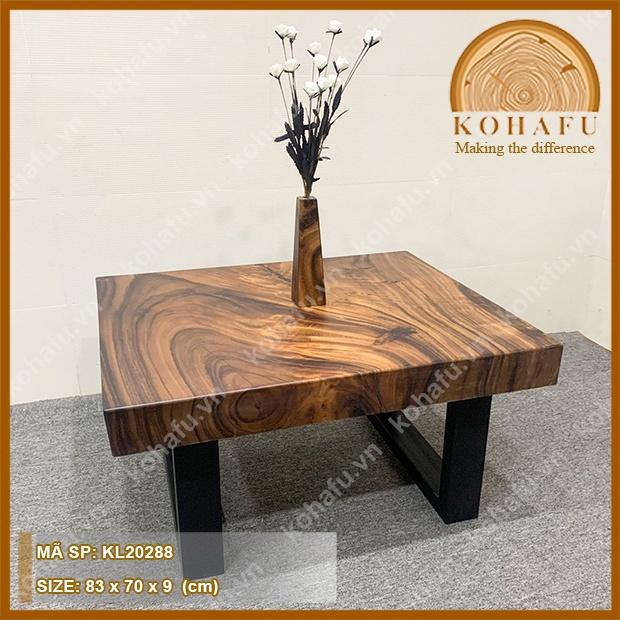 Bàn sofa gỗ me tây nguyên tấm cắt vuông vức KL20288
