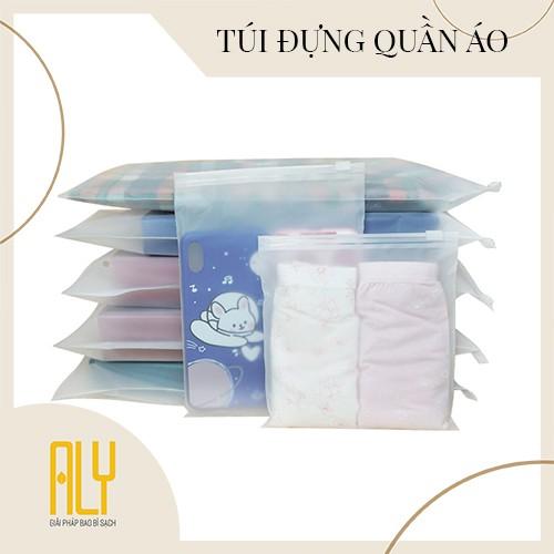 Túi zip đựng quần áo. túi zip lụa mờ có khóa kéo đựng quần áo size 30x40 cm