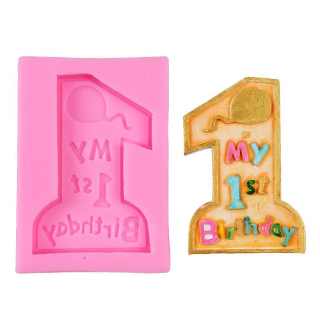 Silicone Number One Mold for Fondant Making Baby Birthday Cake Decor Mould