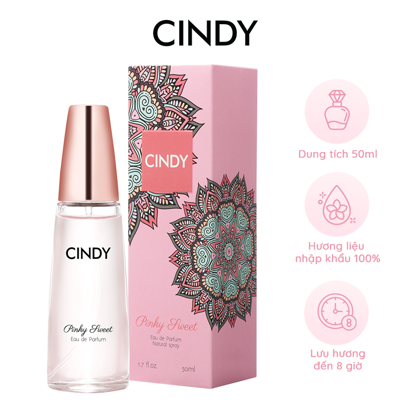 Nước hoa cho nữ Cindy Pinky Sweet mùi hương ngọt ngào trẻ trung 50ml