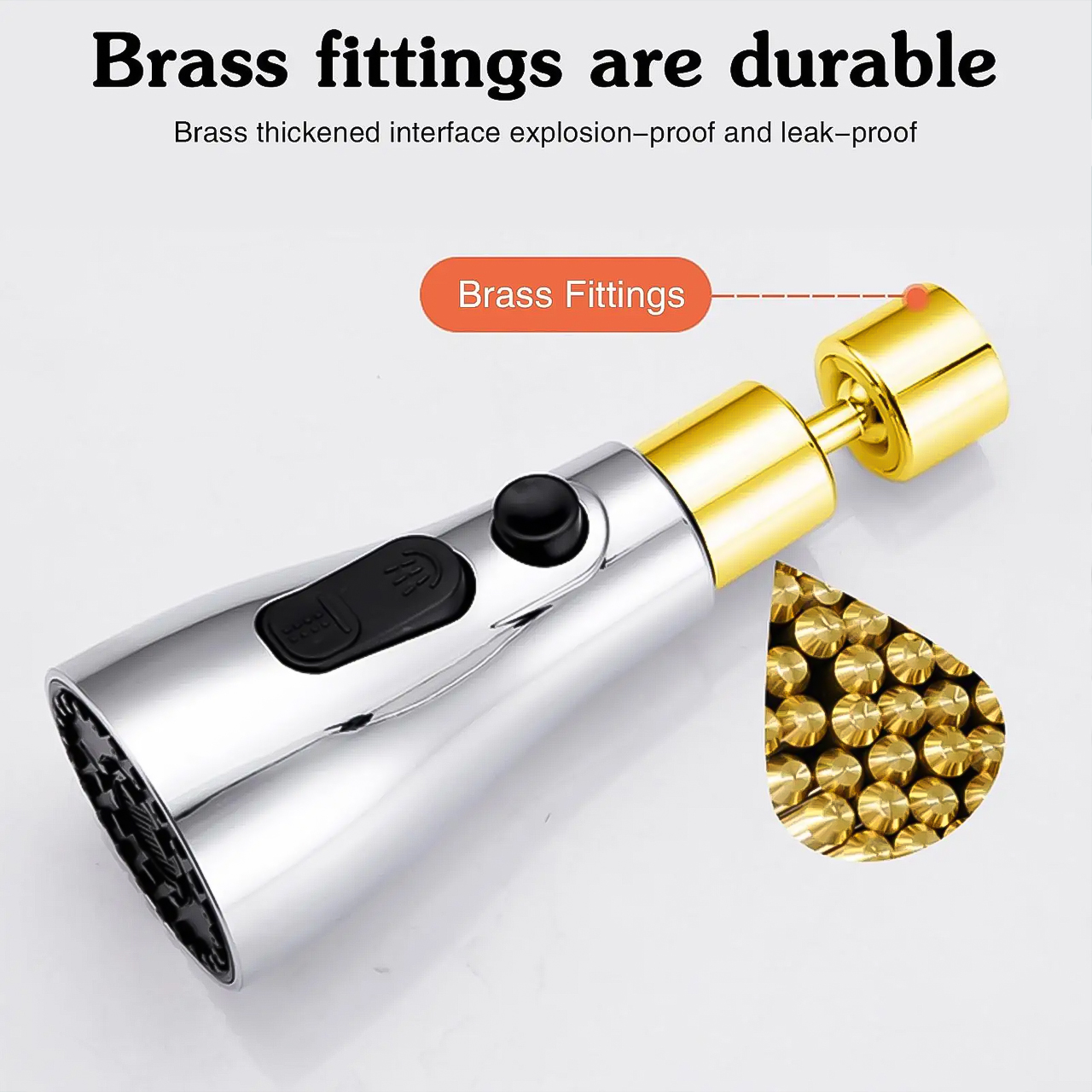Đầu nối vòi rửa chén bát đa năng chống bắn xả 3 chế độ tiện lợi xoay 360 độ