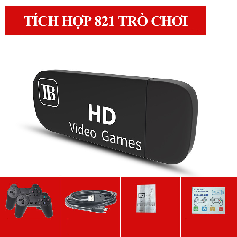 Máy chơi game cầm tay 4 nút NES 821 Game kết nối HDMI, Tay cầm không dây