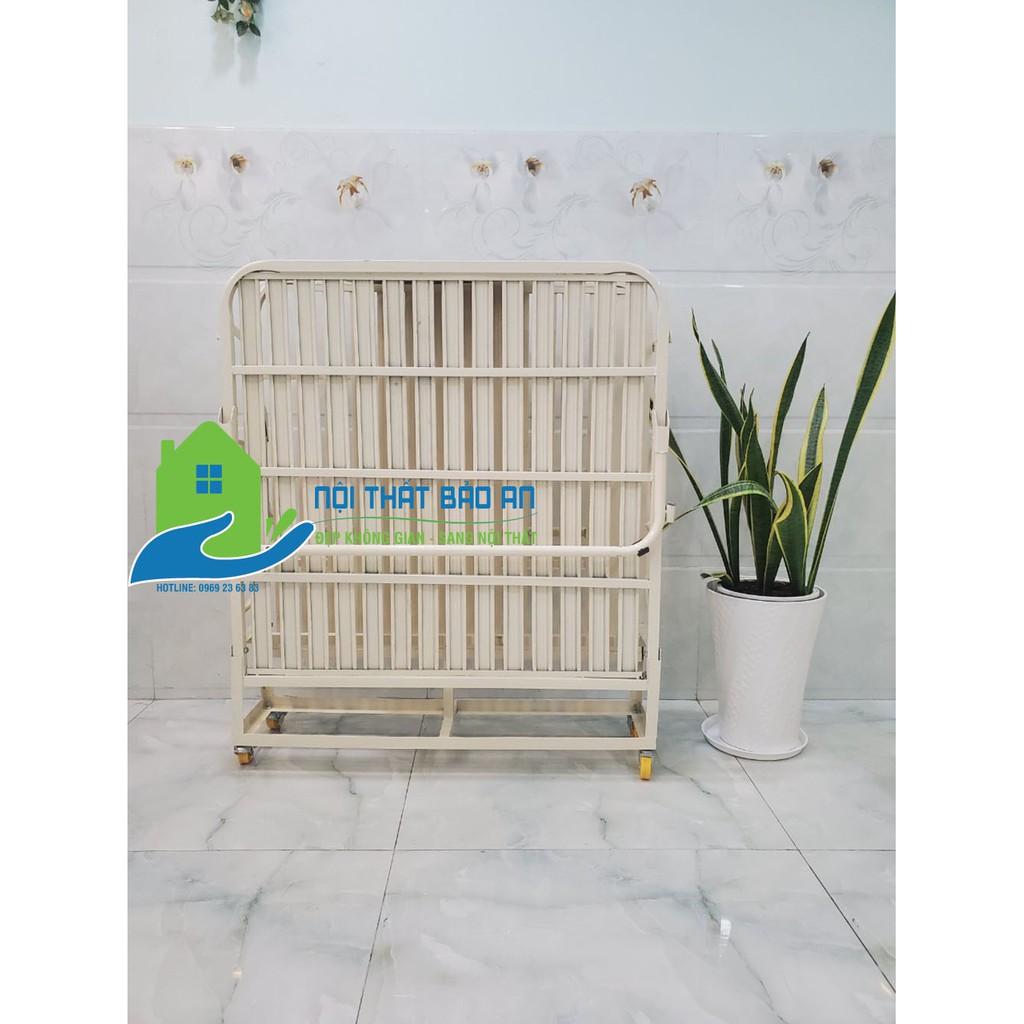 Giường sắt xếp di động mẫu mới kích thước 1mx2m và 1m2x2m