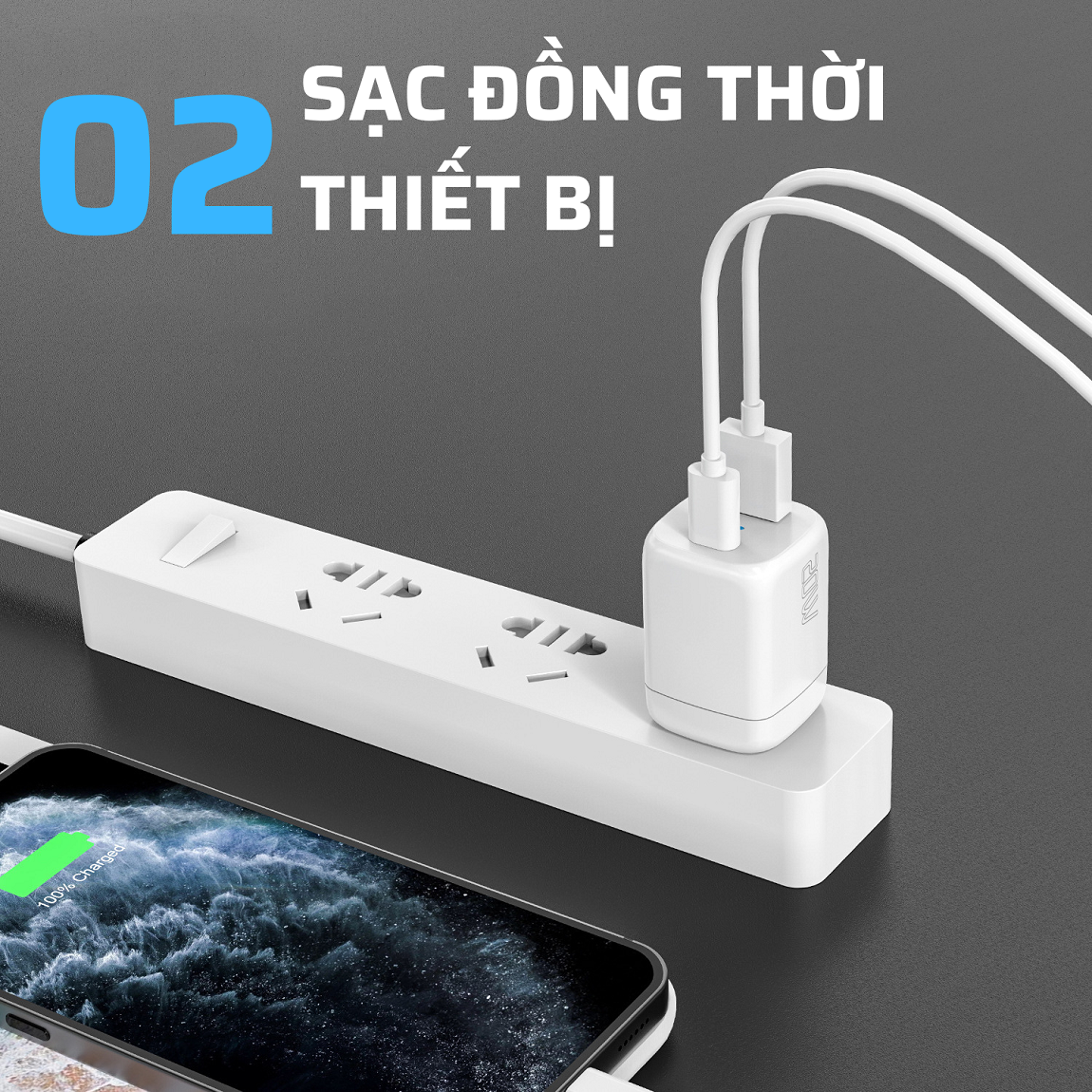 Hình ảnh Củ Sạc Nhanh 20W 2 Cổng Power Delivery Quick Charge QC 3.0. Chứng Nhận CE/FCC/ROSH - Hàng Chính Hãng Tamayoko