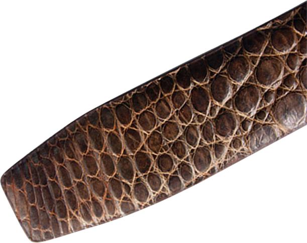 Thắt Lưng Nam Da Cá Sấu Gai Bụng Huy Hoàng HT4202 (120 x 3.5 cm) - Nâu Đất