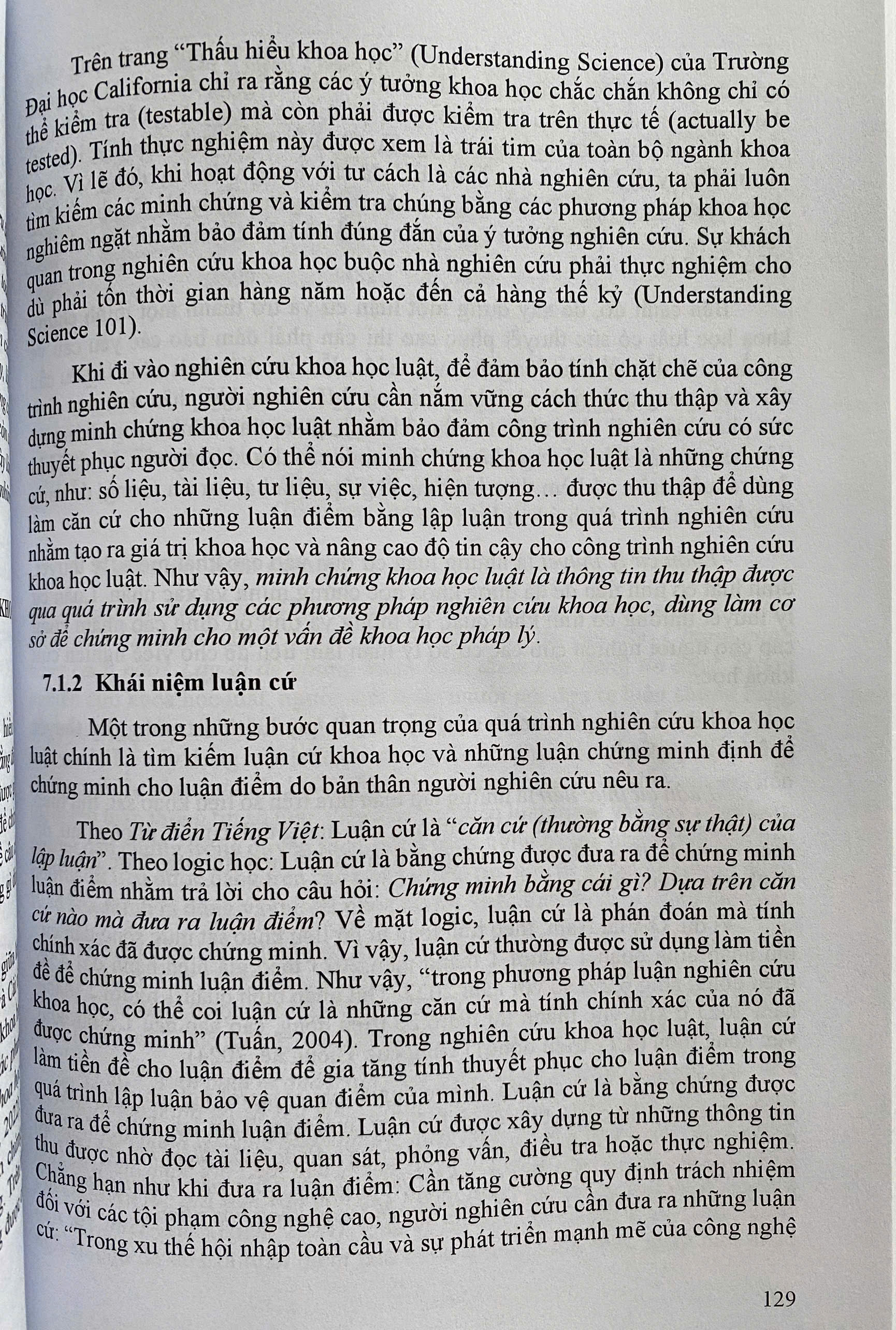 Tư Duy, Lập Luận Và Minh Chứng Trong Nghiên Cứu Khoa Học Luật