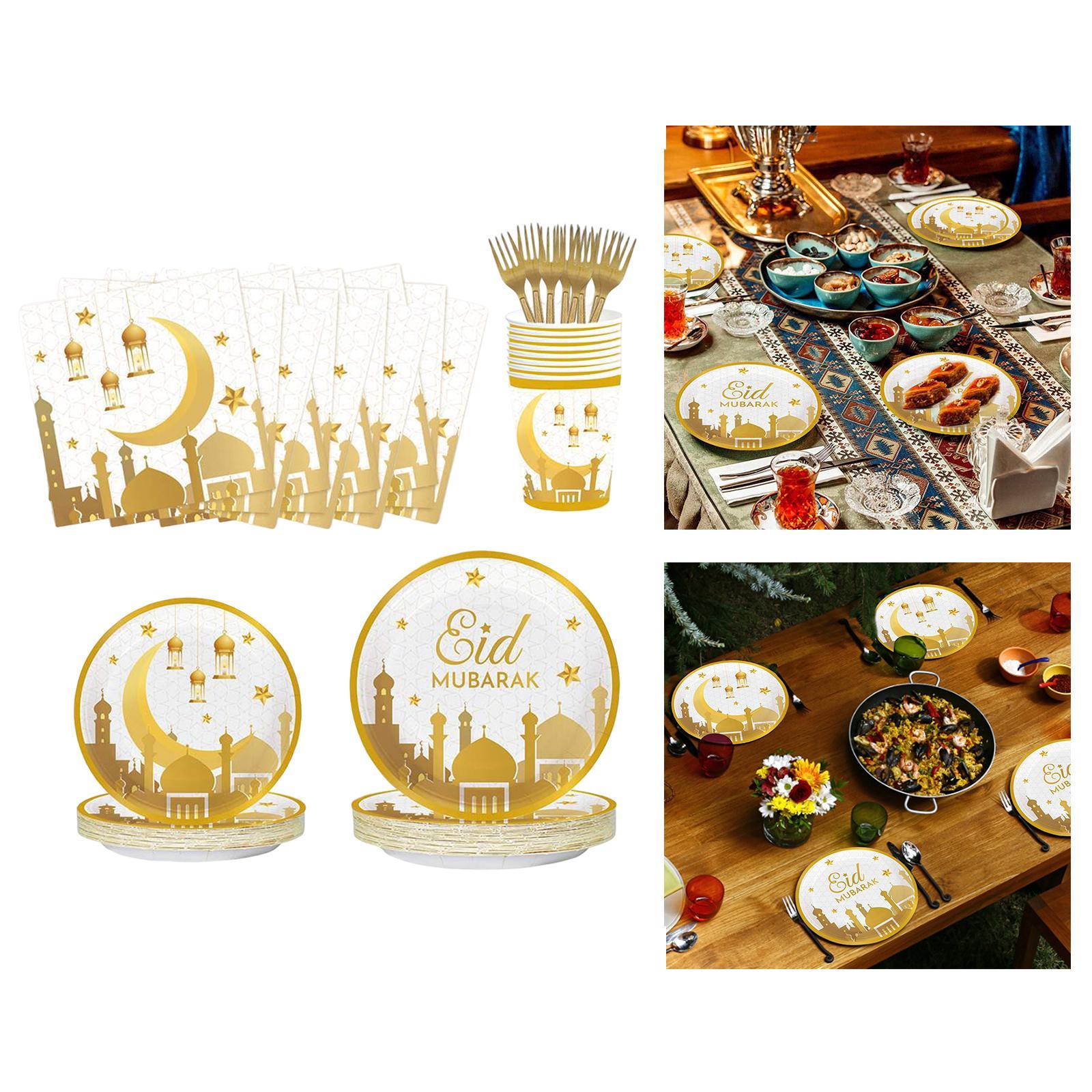 Paper Ramadan Eid Mubarak Party Supplies Set for Party Birthday Guests