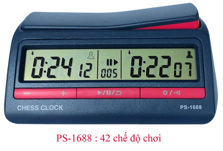 Combo 6 cái Đồng hồ thi đấu cờ PS-1688 (42 chế độ chỉnh thời gian) màu Xanh
