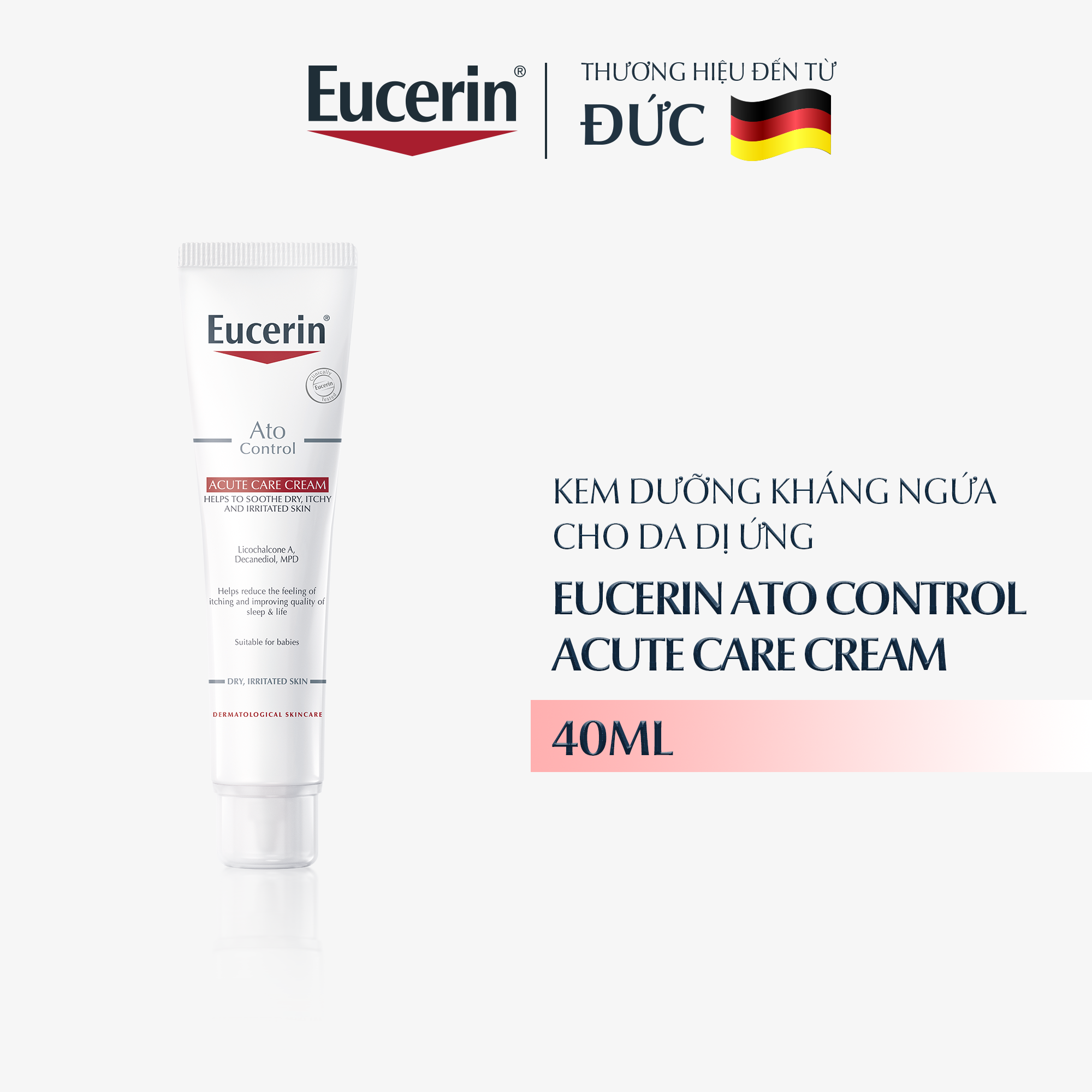 Kem dưỡng giảm viêm da cơ địa Eucerin Ato Control Acute Care Cream 40ml