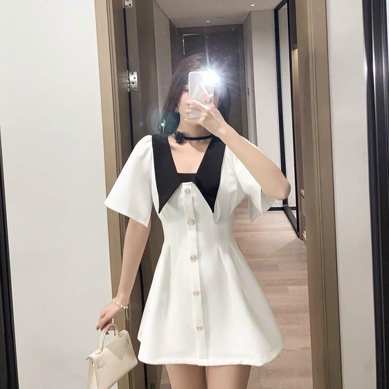 Đầm tiểu thư cổ bèo cực xinh tôn dáng cho nàng thích phong cách retro