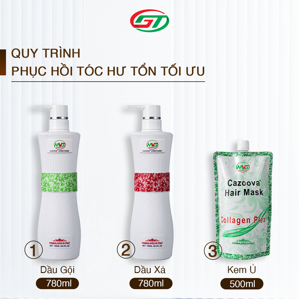 Dầu Gội Cặp Cazoova hỗ trợ làm sạch sâu, dưỡng tóc mềm mượt, phục hồi tóc hư tổn 500ml &amp; 780ml