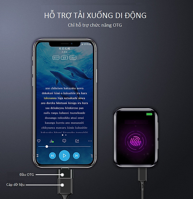 Máy Nghe Nhạc Cảm Ứng Ruizu M9 Có Bluetooth (Bộ nhớ 16GB) - Hàng Chính Hãng