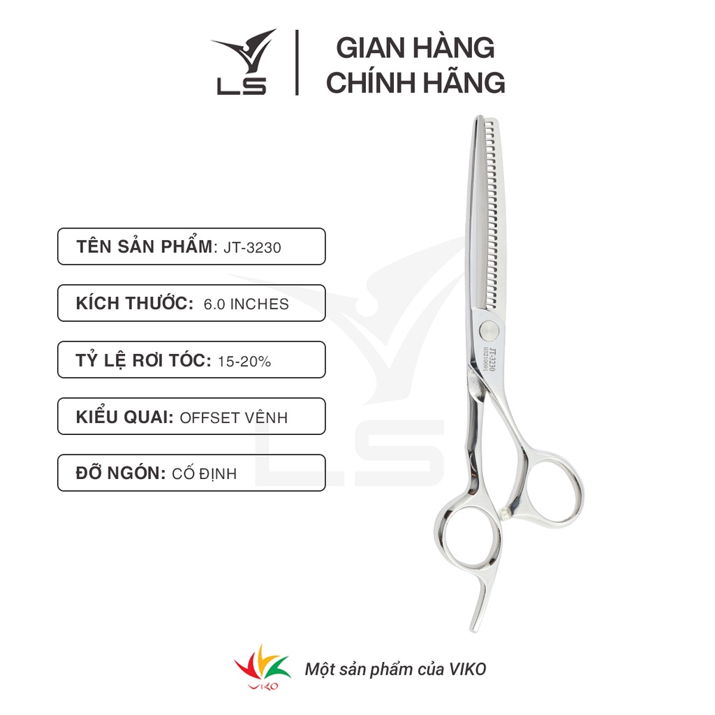 Kéo tỉa tóc VLS làm mỏng tạo tầng tóc quai offset vênh đỡ ngón cố định JT3230