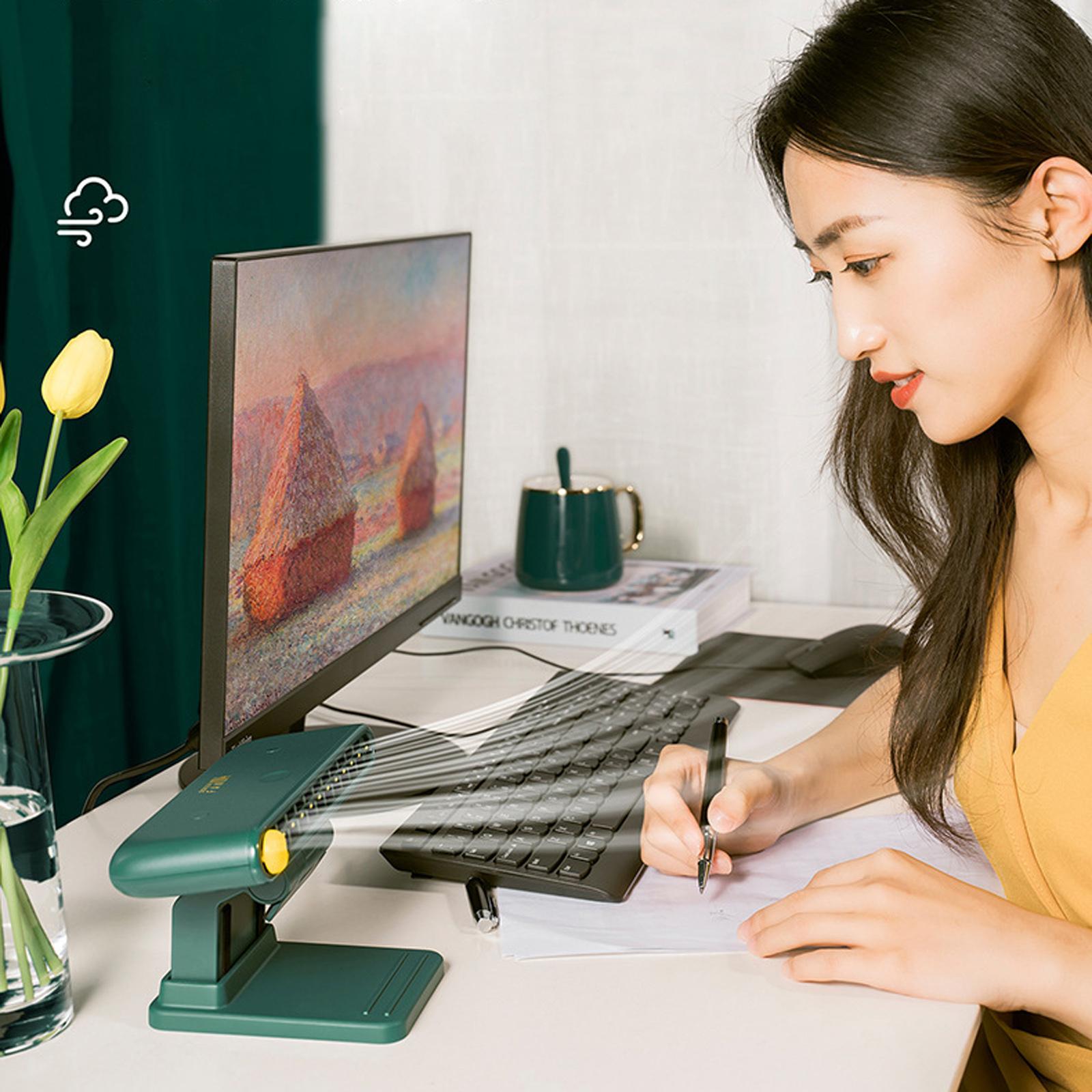Quạt Mini Văn Phòng Treo Màn Hình, Để Bàn Đa Năng