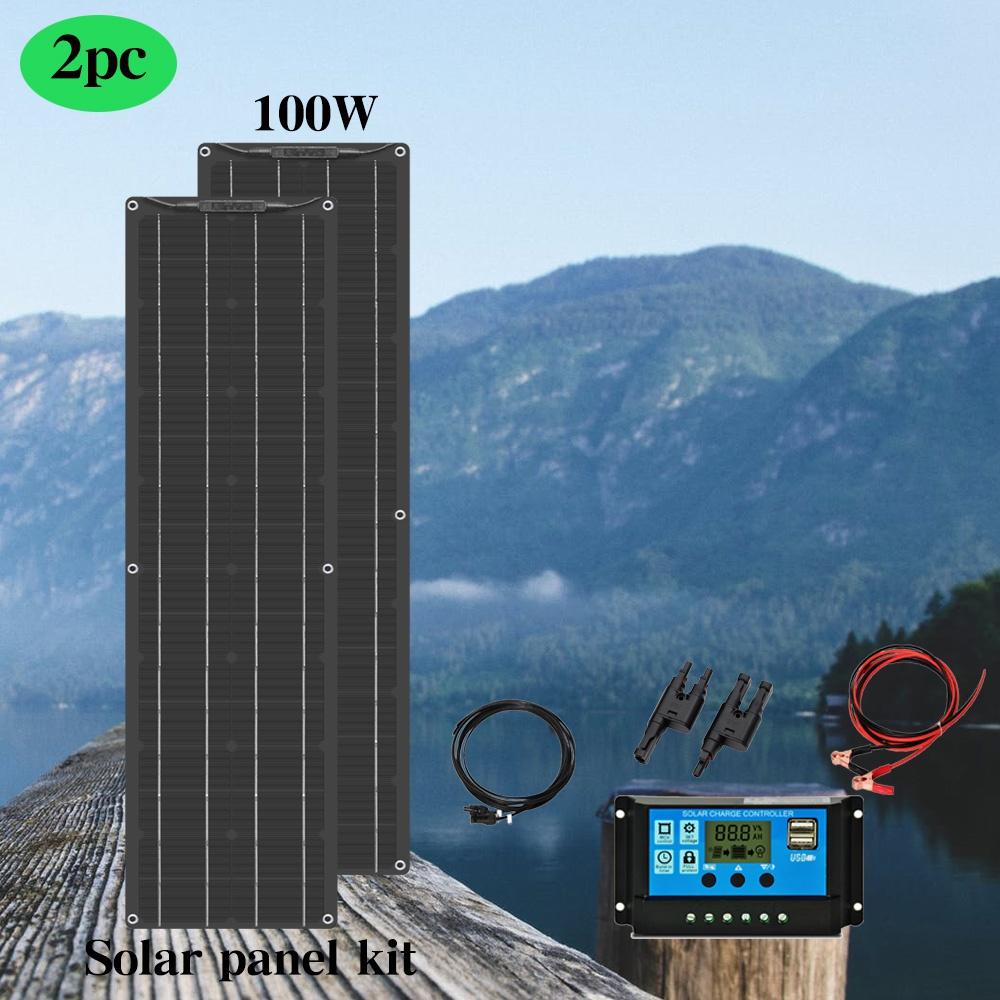 100 Watt 12 Volt Bảng điều khiển năng lượng mặt trời đơn tinh thể cực kỳ linh hoạt 2 chiếc 50w Siêu nhẹ Mỏng cho Thuyền RV Sạc pin ô tô Màu sắc: Ngụy trang kỹ thuật số