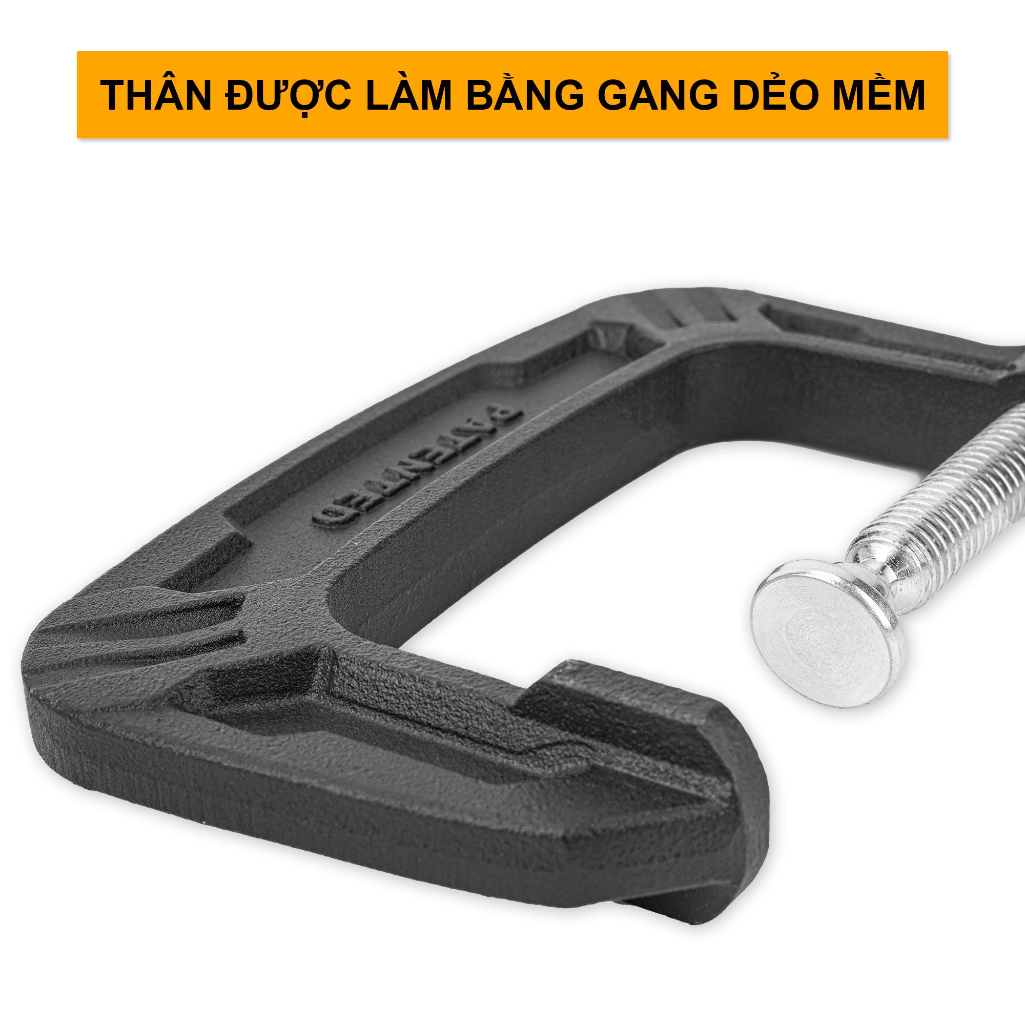 Vam Kẹp Cảo chữ C, chữ G sử dụng trong công việc kẹp gỗ, kẹp tấm kim loại INGCO HGC0104 HGC0105 HGC0106