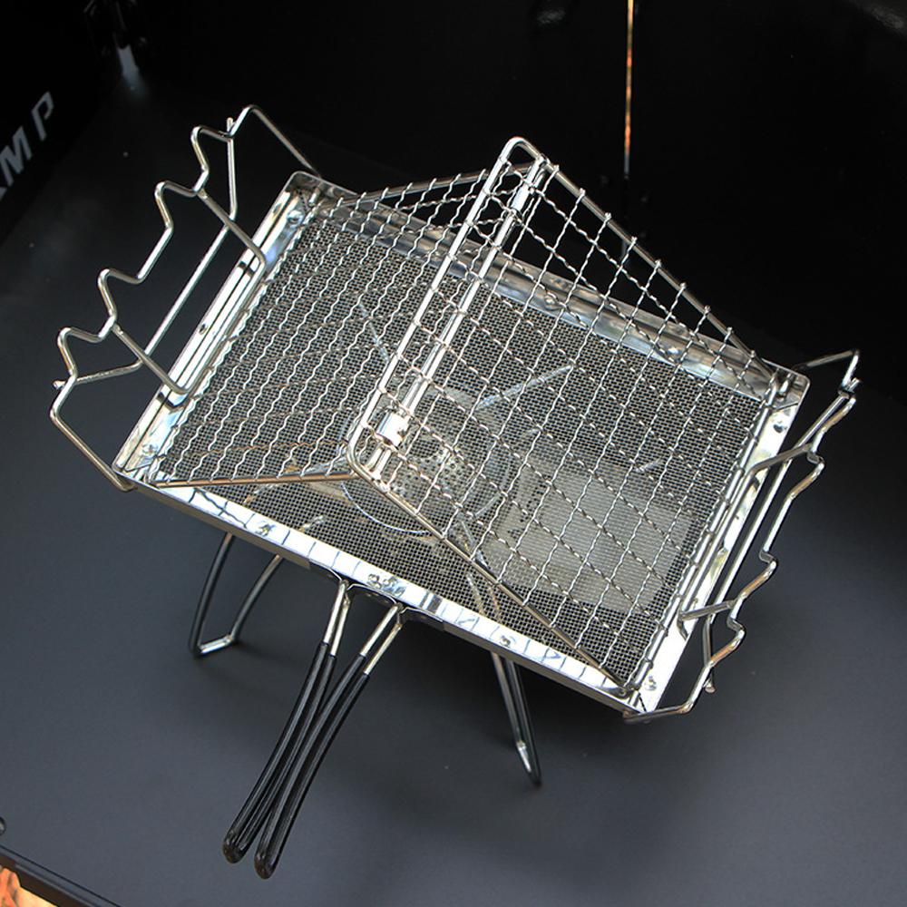 Portable StoveTop Grill Net Mini Foldable Furnace Grill Rack Barbecue Toast Baking Holder Heating Bracket Outdoor BBQ Cooking Tools