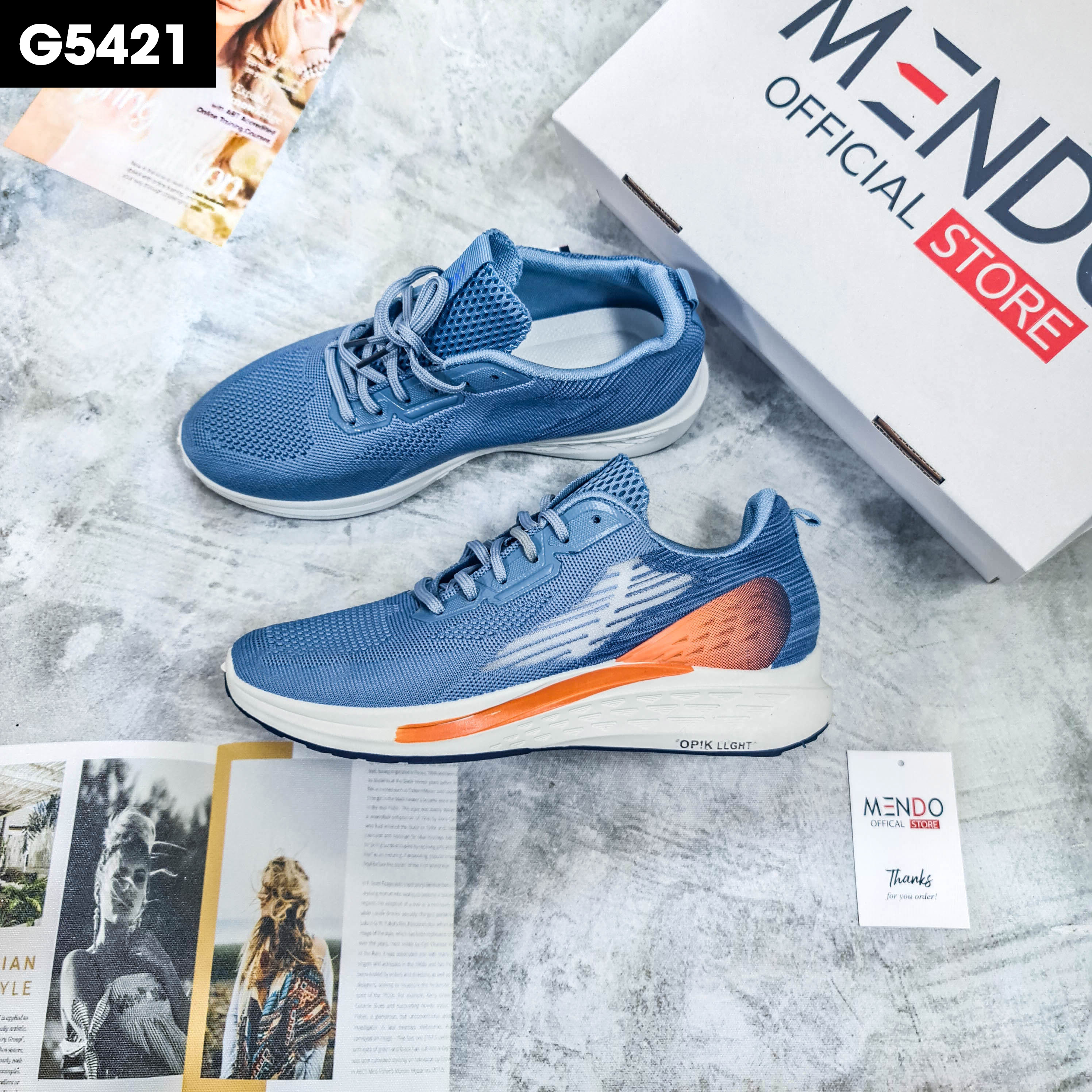 Giày Thể Thao Nam MENDO - Giày Sneaker Màu Đen - Xanh, Giày Thể Thao Hoạt Động Ngoài Trời, Thoáng Khí - G5416