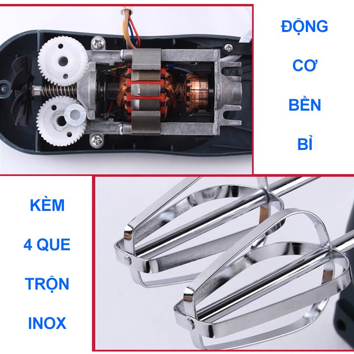 Máy Đánh Trứng Cầm Tay 7 Cấp Độ HAEGER- Công Suất 500W - Hàng Chính Hãng