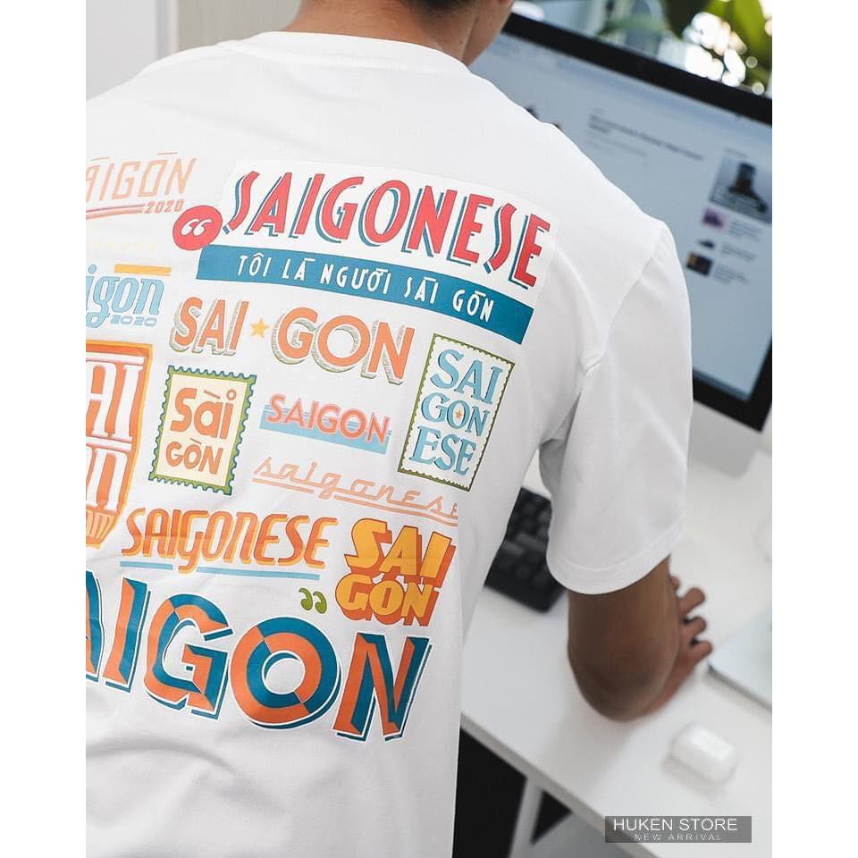 Áo Thun Tay Lỡ SAIGON màu Trắng/ Đen Nam nữ Unisex - áo phông trơn in chữ saigon