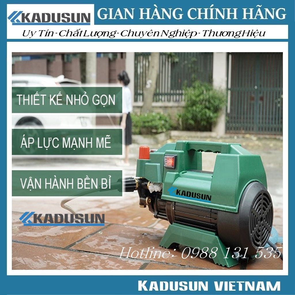 Máy rửa xe Kadusun | Lõi đồng 100% | Chỉnh áp lực | Máy rửa xe mini | Máy xịt rửa gia đình tặng bình bọt tuyết