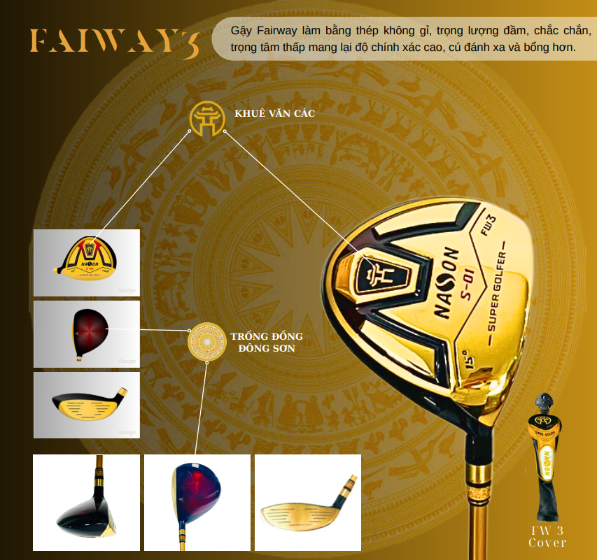 Gậy Fairway 3 - Trống đồng đông sơn | Nason Golf