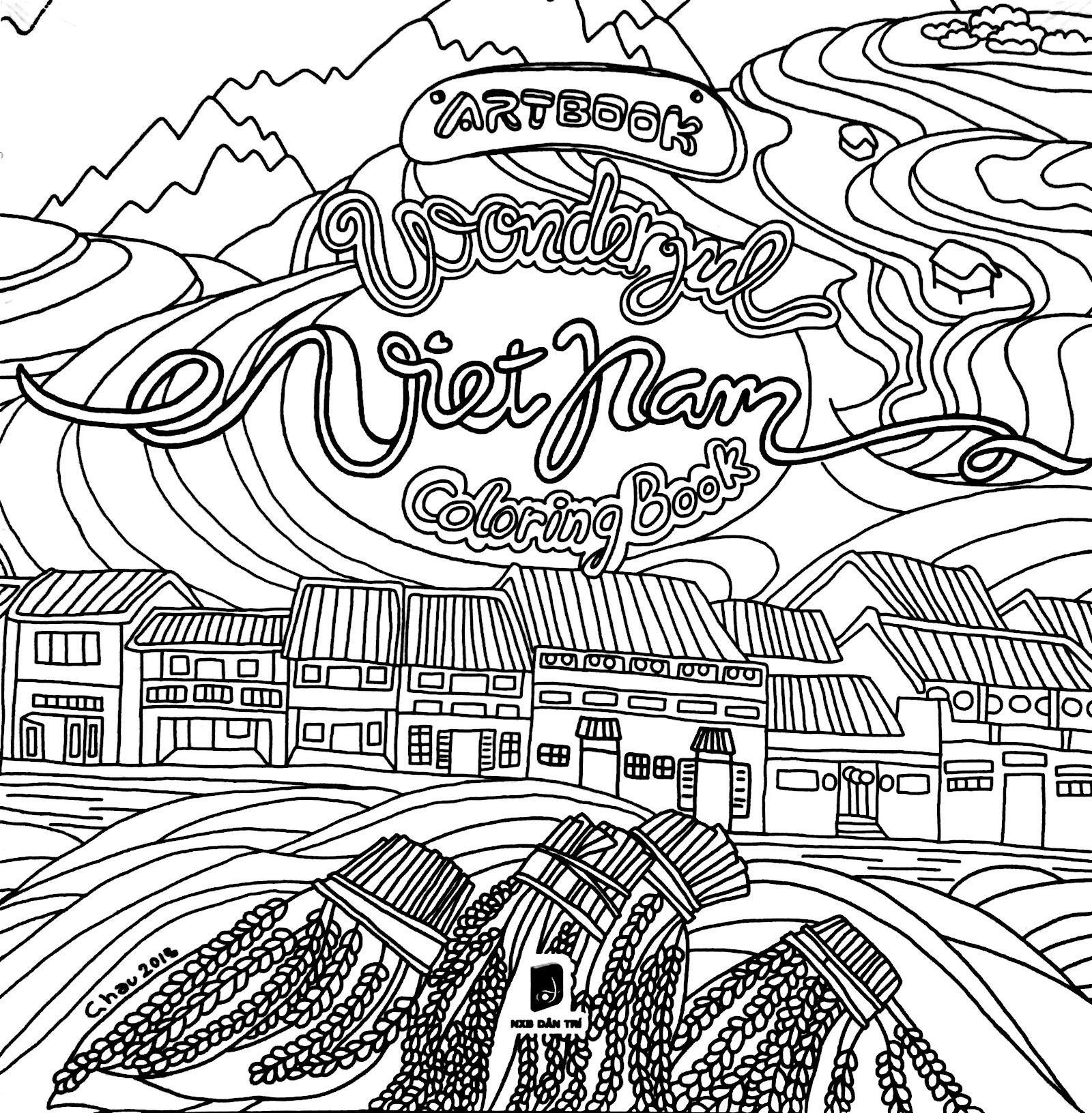 Sách Ảnh - Wonderful Vietnam Coloring Book
