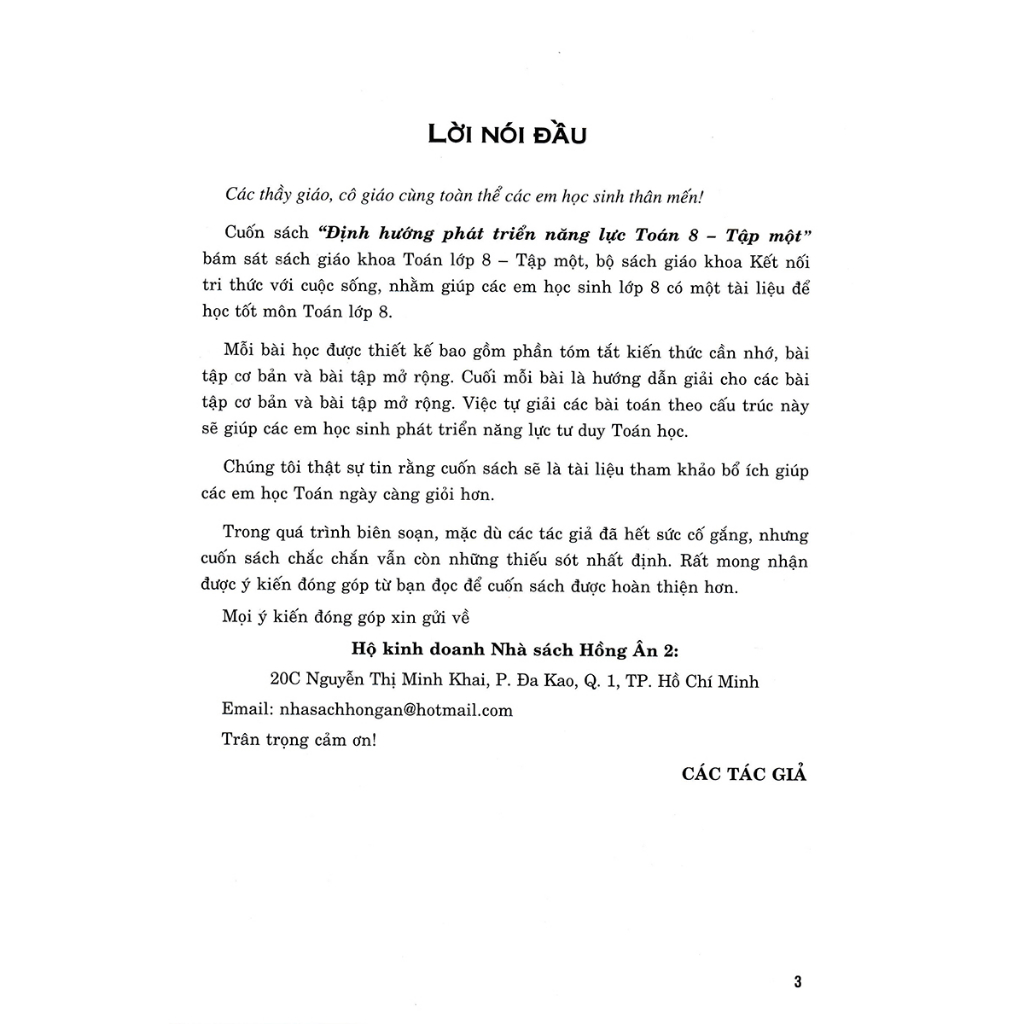 Định Hướng Phát Triển Năng Lực Toán 8 - Tập 1 - HA