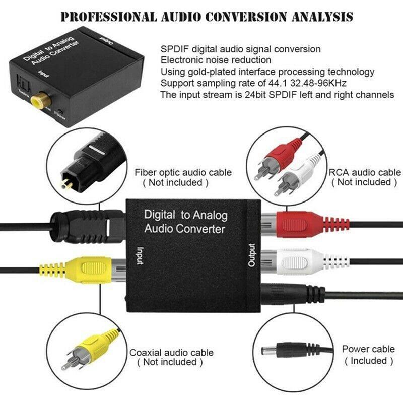 Bộ Thiết Bị Chuyển Đổi Âm Thanh Kỹ Thuật Số Qua Analog Rca L / R Chất Lượng Cao