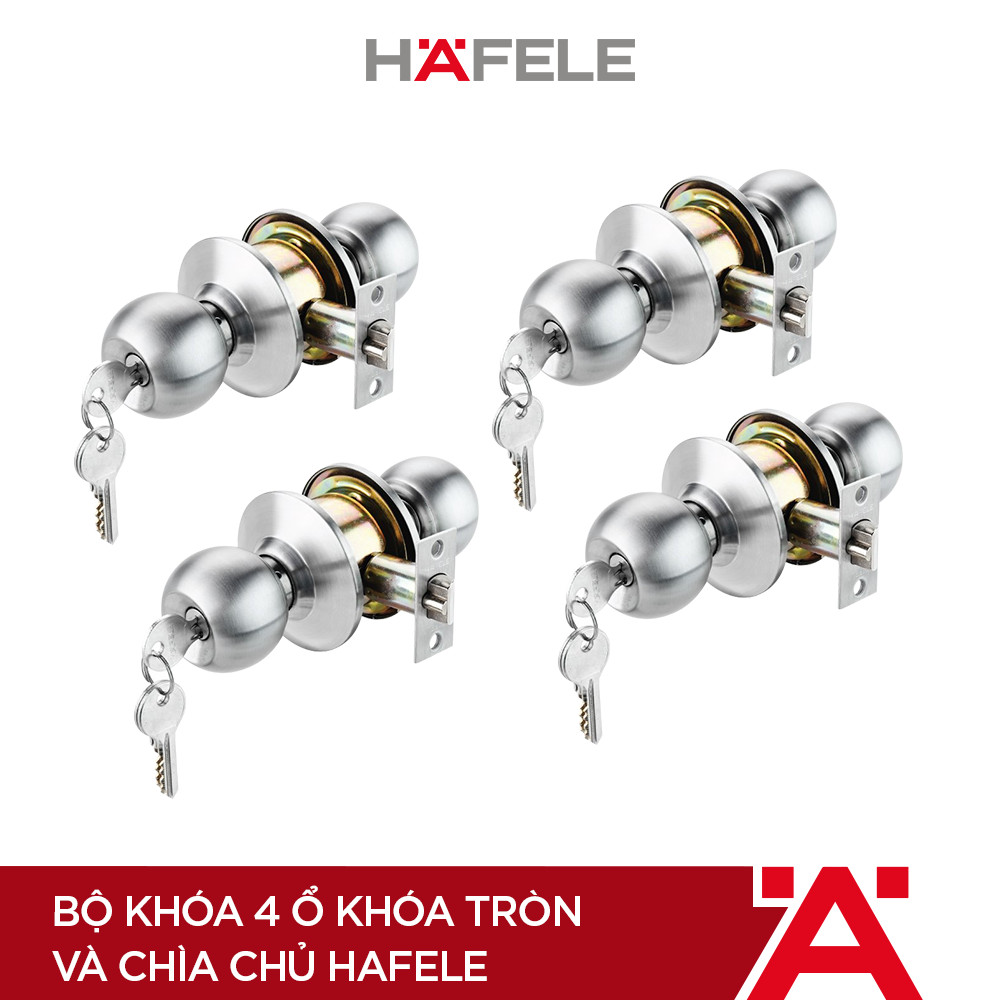 Bộ khóa 3 ổ khóa tròn và chìa chủ Hafele - 489.93.252