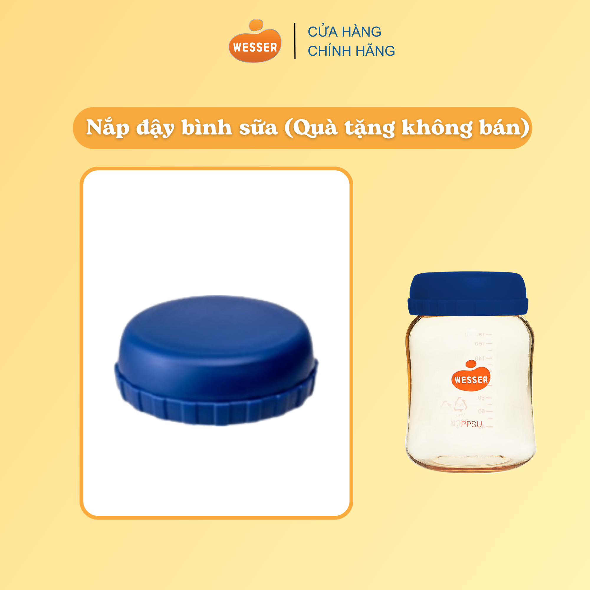 Bình sữa CỔ RỘNG - Nắp đậy ( QUÀ TẶNG KHÔNG BÁN )