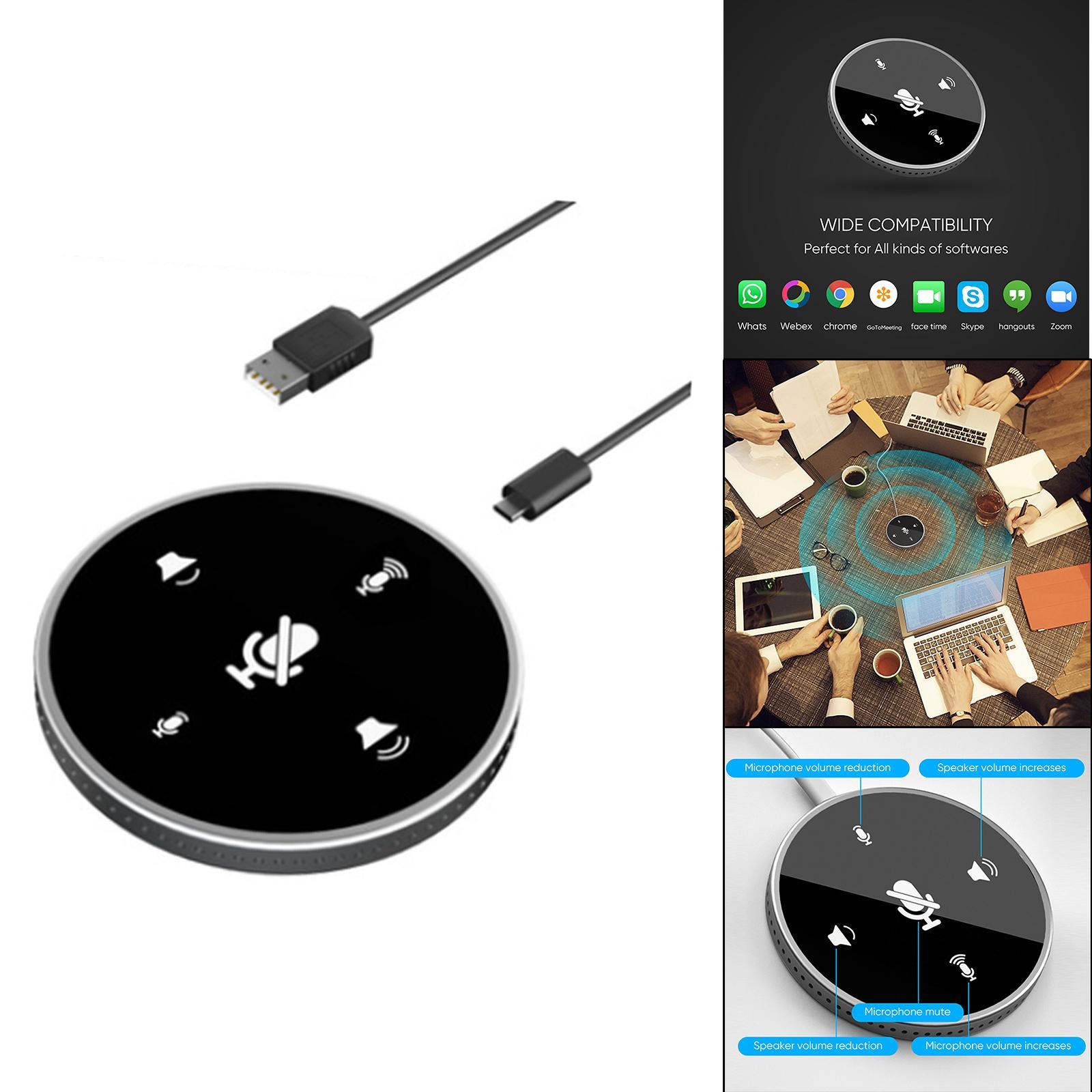 2Pcs USB Conference Microphone w/Speaker Mic w/ Mute for Desktop Computerk