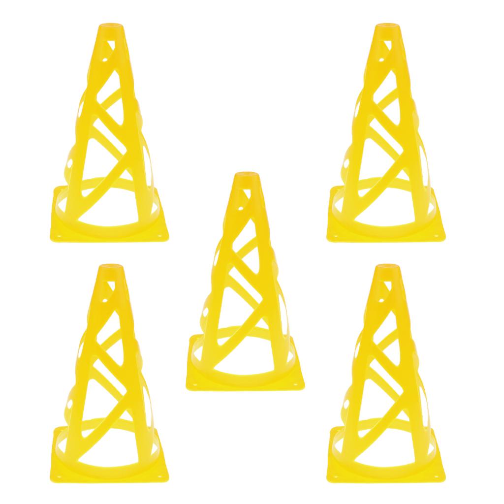 5 Pieces 9'' PE Sport Training Traffic Cone For Soccer Football Basketball