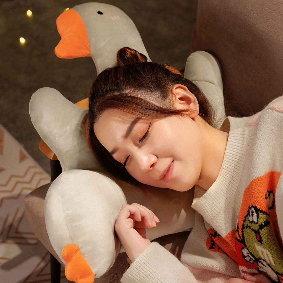 Gối tựa lưng hình ngỗng siêu dễ thương, chất liệu bông mềm mại êm ái chống đau mỏi hiệu quả 45x55cm - Hàng chính hãng