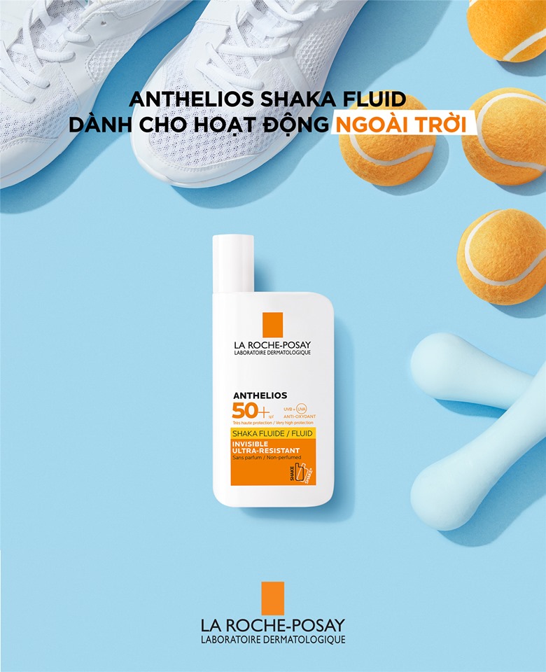 Kem Chống Nắng Dạng Sữa Lỏng Nhẹ Không Nhờn Rít La Roche-Posay Anthelios Shaka Fluid SPF 50+ (50ml) - TẶNG MÓC KHÓA