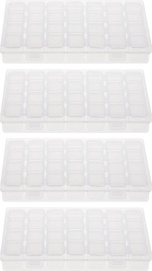 4X Nhựa Trong Tổ Chức Bình Chứa Túi Cất Giữ Móng Đầu Trang Sức Hạt