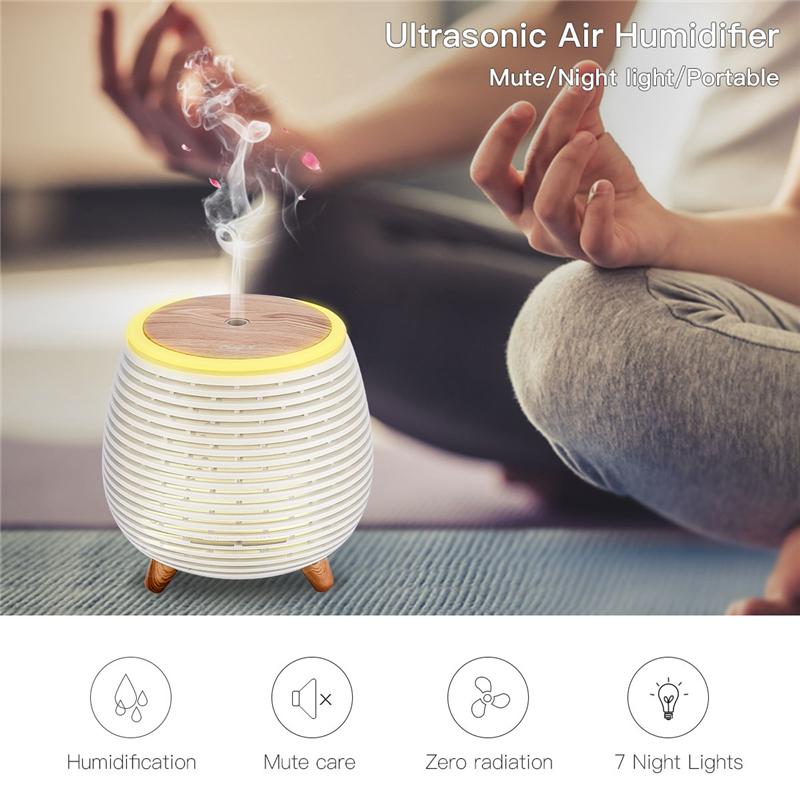 Siêu Âm Thanh Máy Tạo Độ Ẩm Không Khí USB Khuếch Tán Hương Thơm Phòng Ngủ Không Khí Ẩm Mini Máy Khuếch Tán Tinh Dầu Với Đèn Chiếu Sáng Ban Đêm