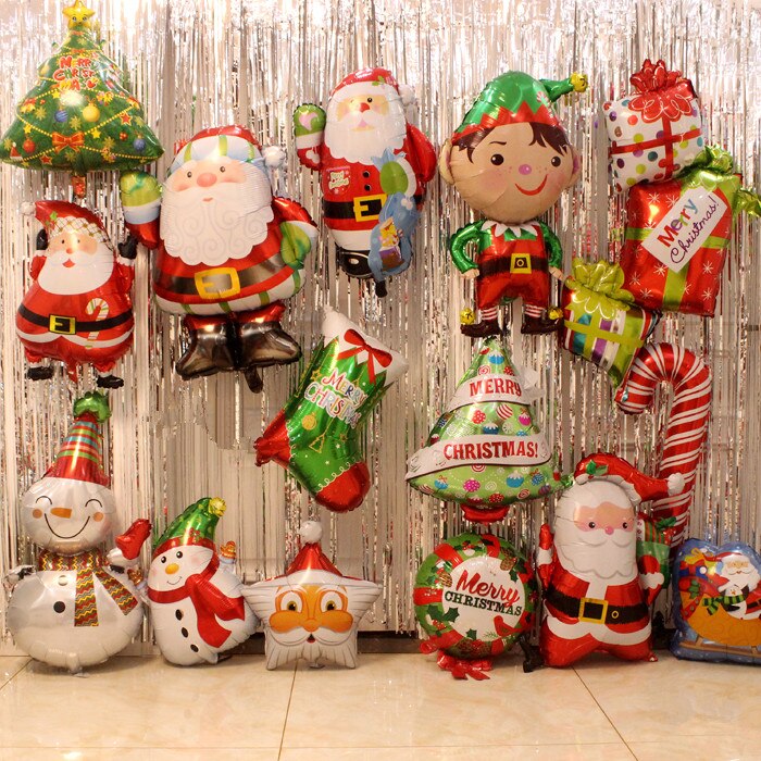 Set bong bóng Merry Christmas trang trí Noel 3 hình lớn ngẫu nhiên)