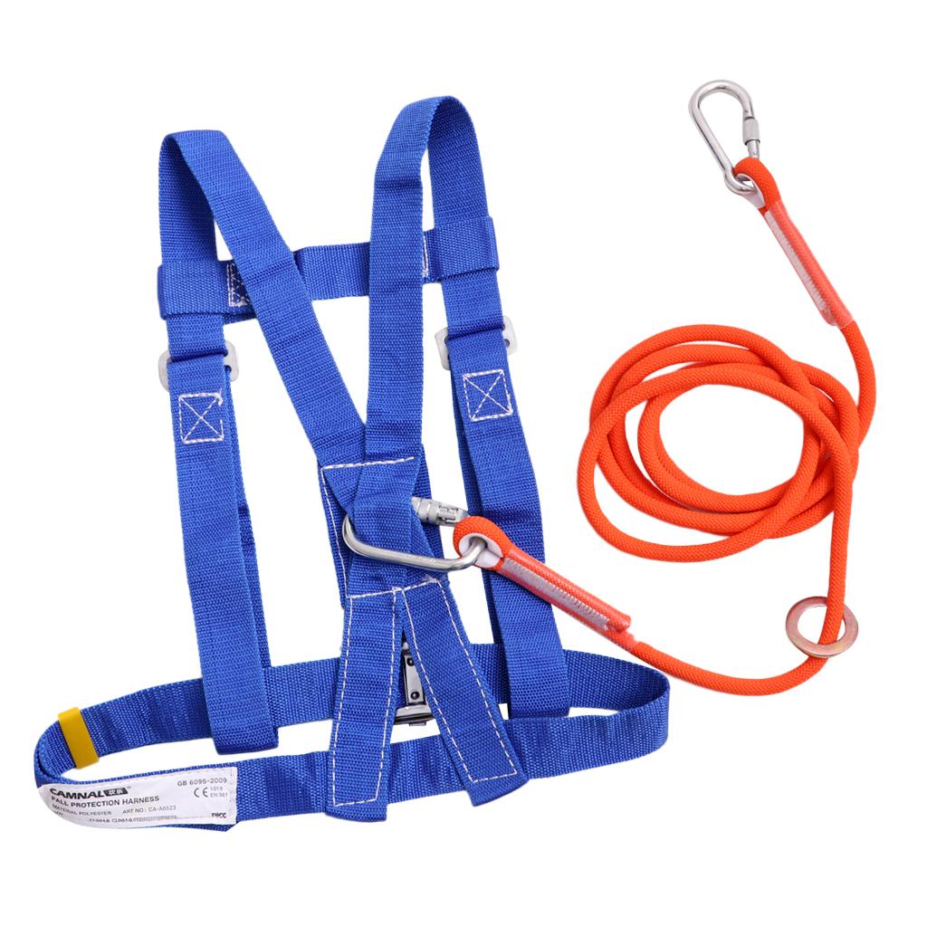 Rock Climbing Half Body Fall Protection Safety Harness Belt Lanyard 1.6m S
