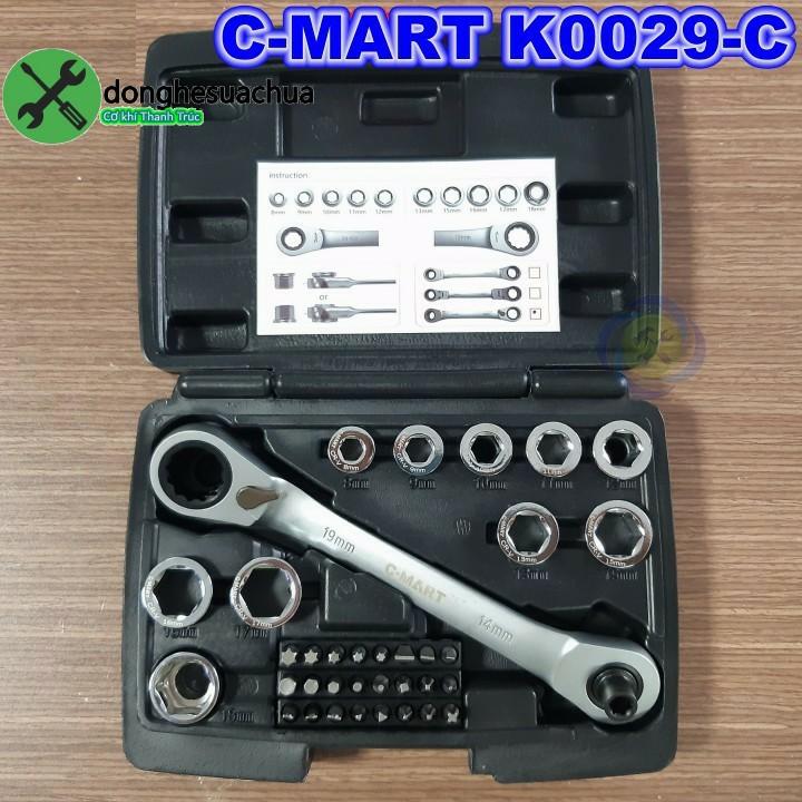 Bộ cờ lê tự động có khóa gạt C-Mart K0029-C 36 chi tiết