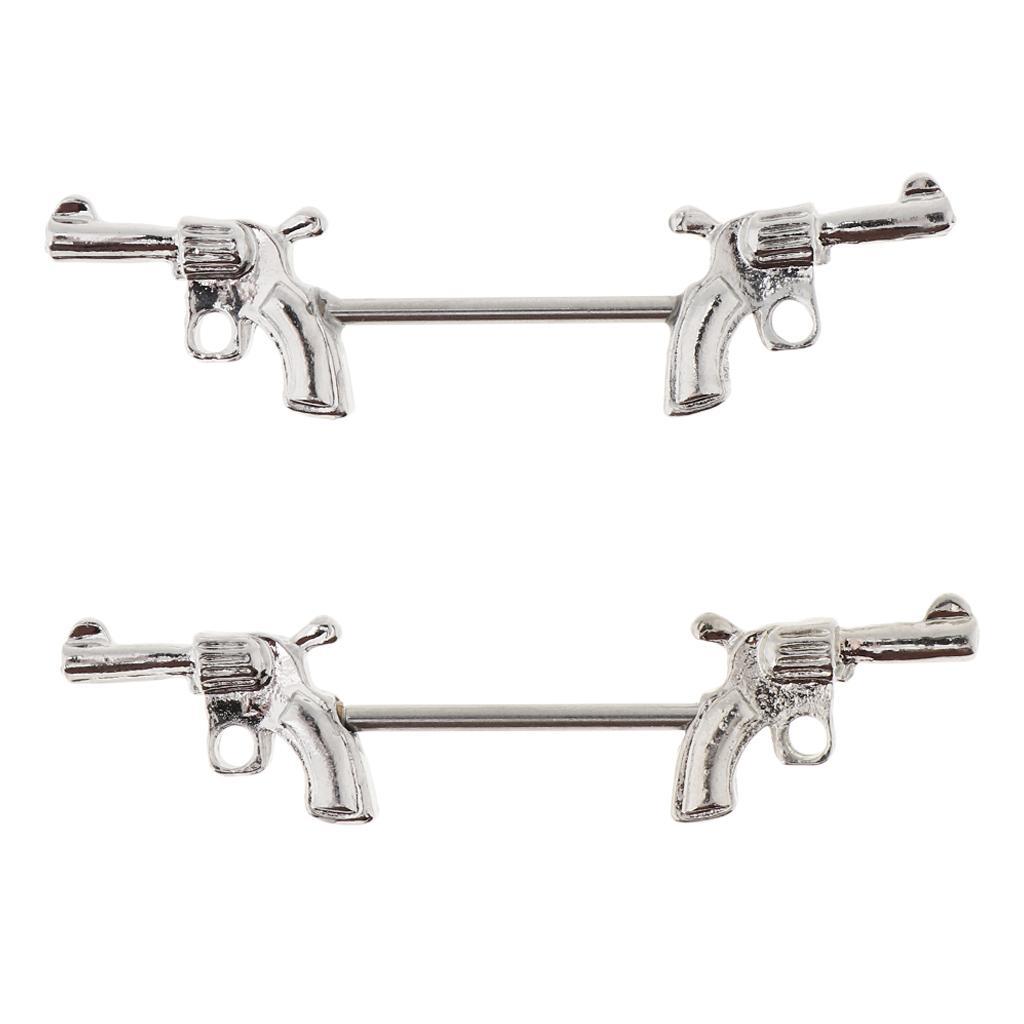 2Pcs 316L Stainless Steel Shape Bar Body Jewelry Piercing