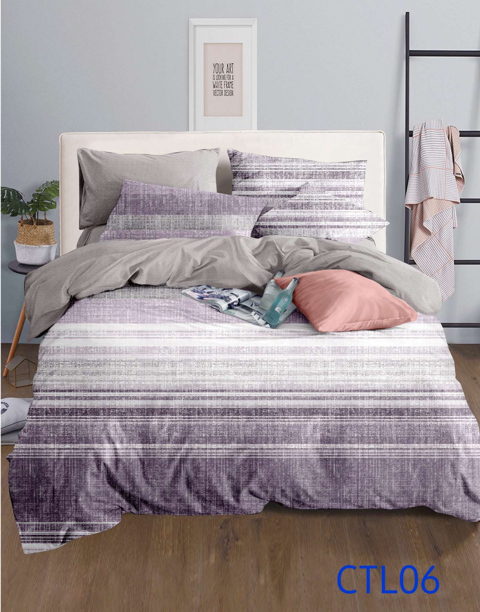 Bộ chăn ga gối vải microtex - Drap24 - CTL06