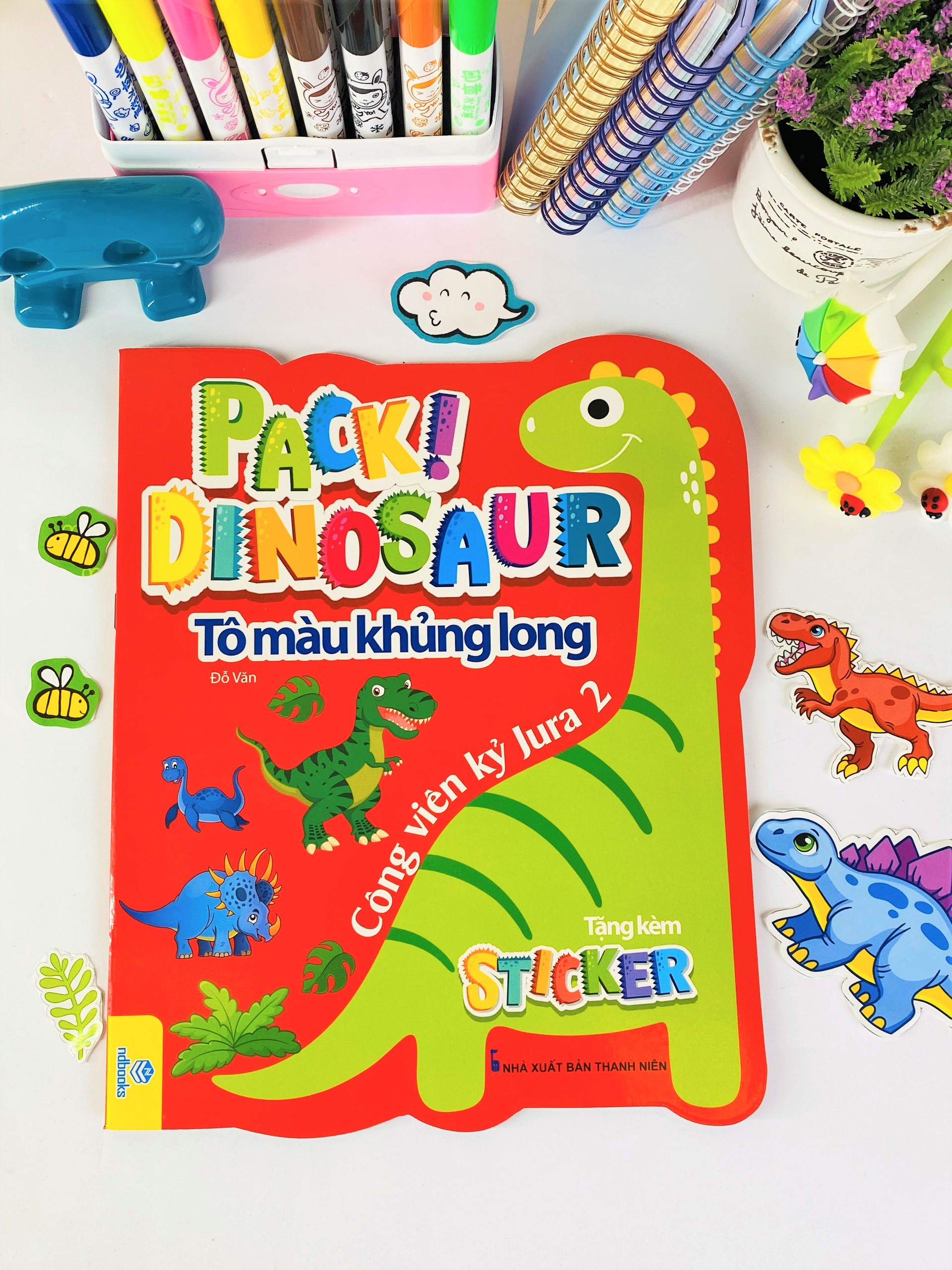 Sách - Combo 4 cuốn Tô Màu Khủng Long: Công viên kỷ Jura - ndbooks
