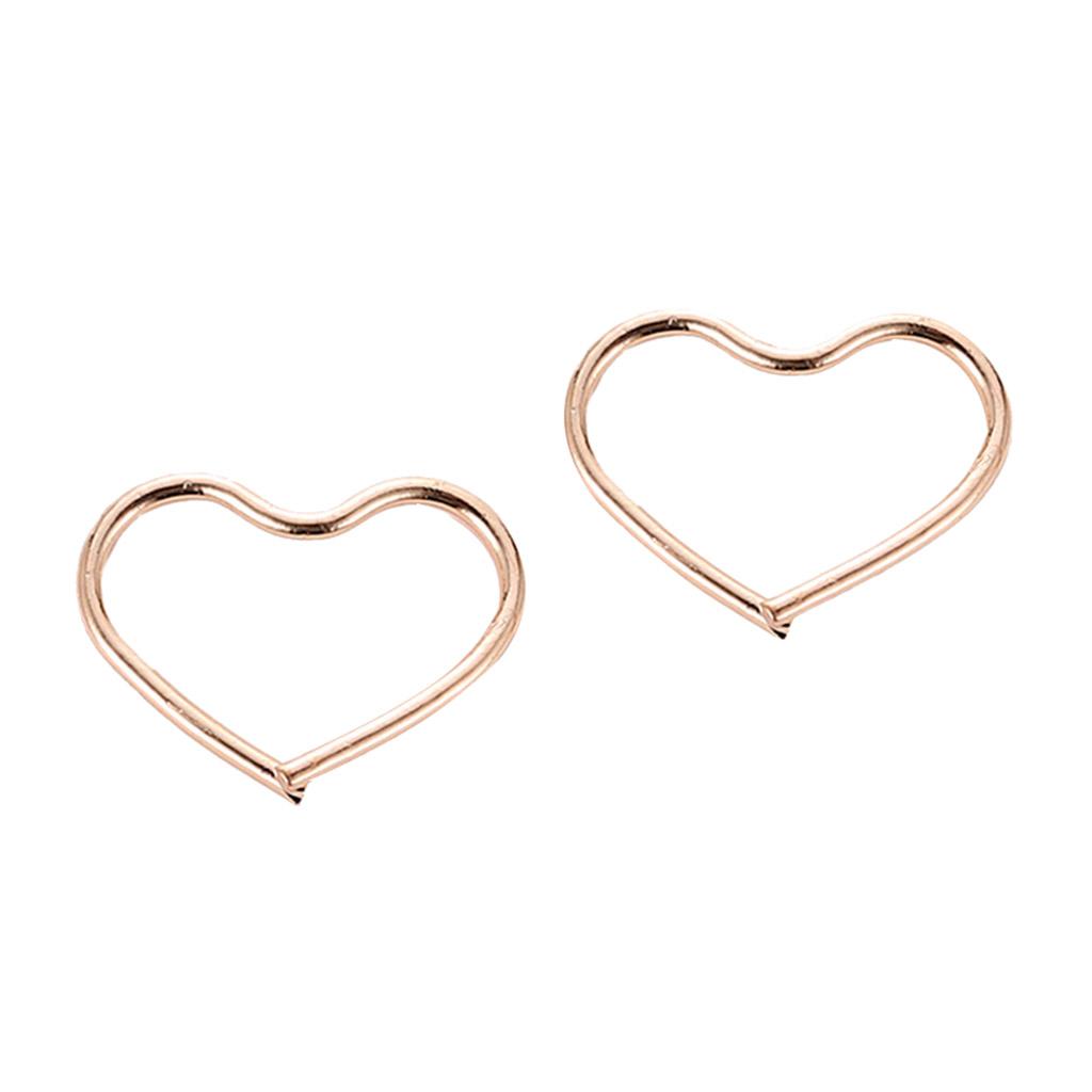 Alloy Ear Stud Rings Heart-Shaped Piercing Body Jewelry Ear Hoop Gold
