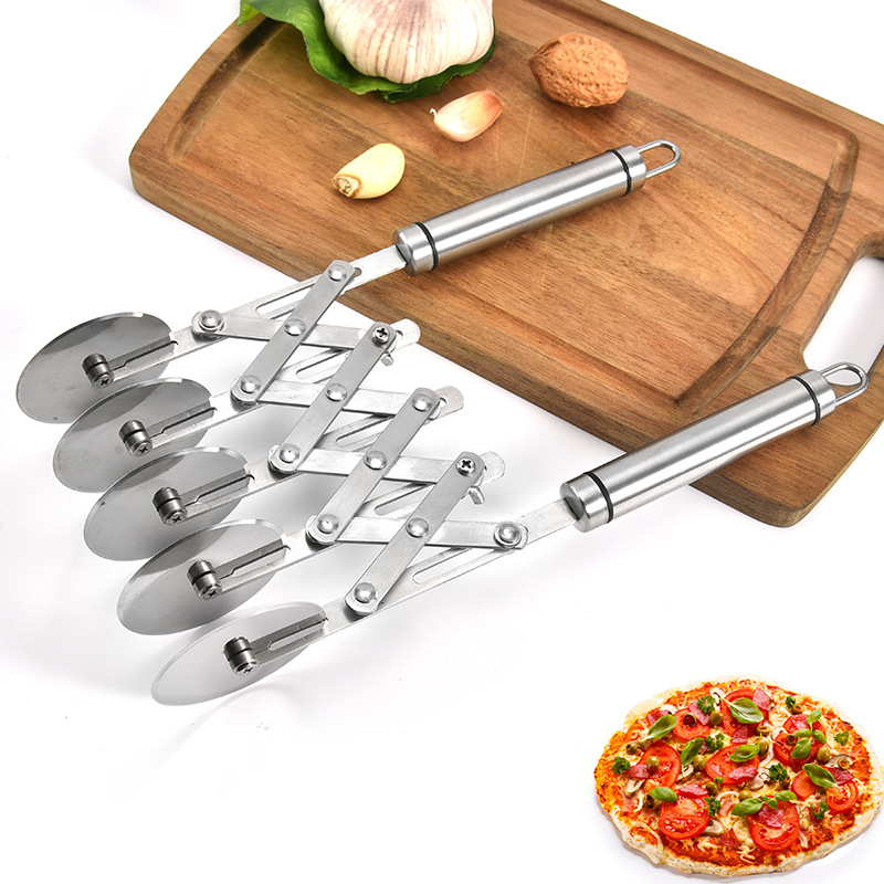 Dao Inox 5 Bánh Răng Cắt Bánh Giò Chéo Quẩy, Pizza