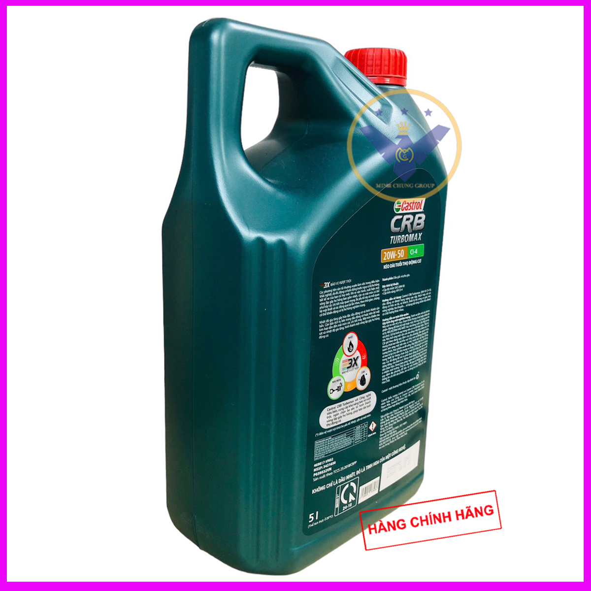 Bộ 2 Dầu nhớt ô tô Castrol CRB Turbomax 20W-50 can 5L API CH-4